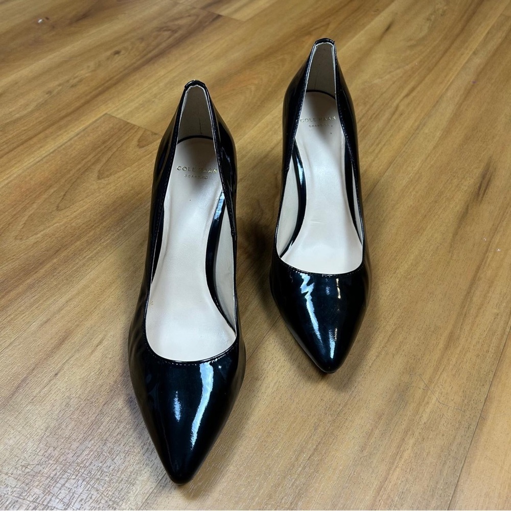 Cole‎ Haan Women’s Black Patent Leather Pointed-Toe Heels